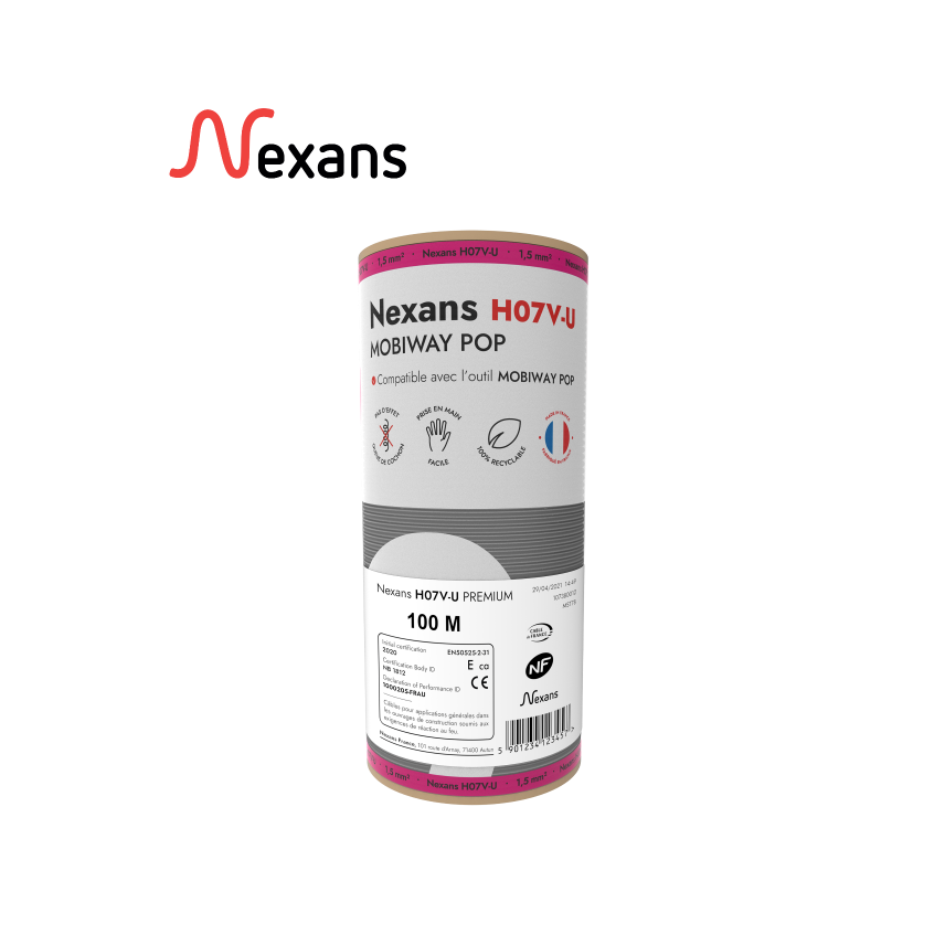 Nexans H07V-U MOBIWAY POP 1x1.5 black D100 (1/3 pal)