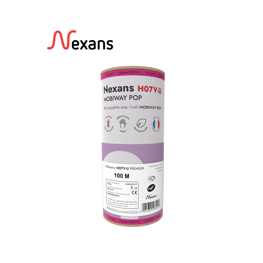 Nexans H07V-U MOBIWAY POP 1x1.5 purple D100 (1/3 pal)