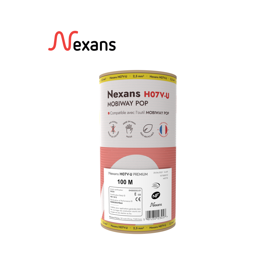 Nexans H07V-U MOBIWAY POP 1X2.5 red C100m (1/3 pal)