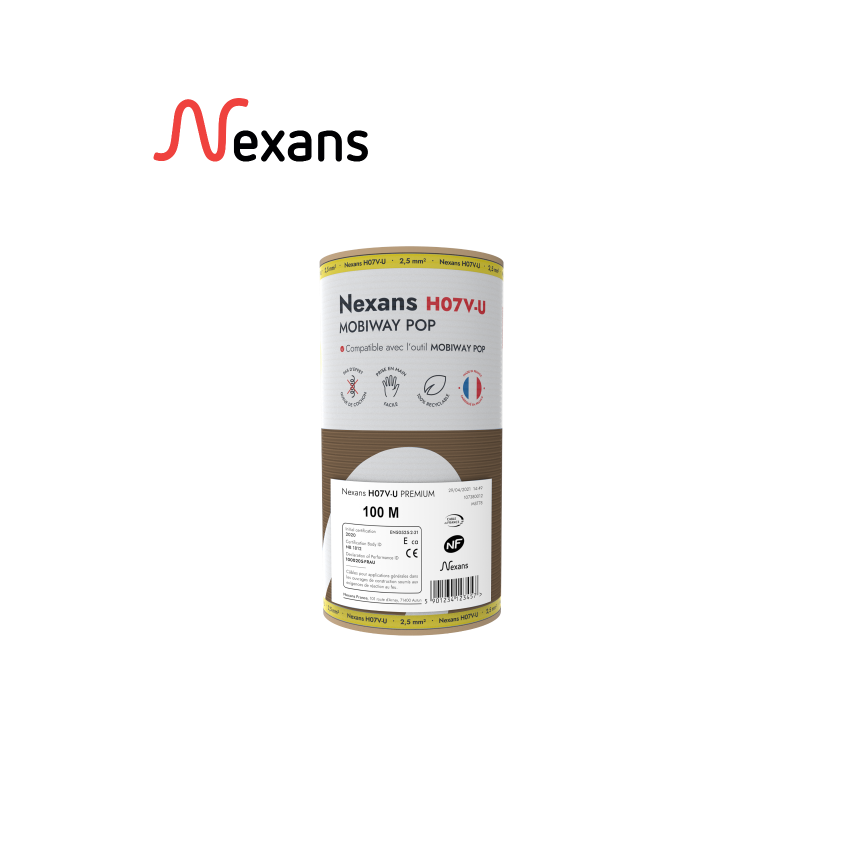 Nexans H07V-U MOBIWAY POP 1X2.5 brown C100m (1/3 pal)